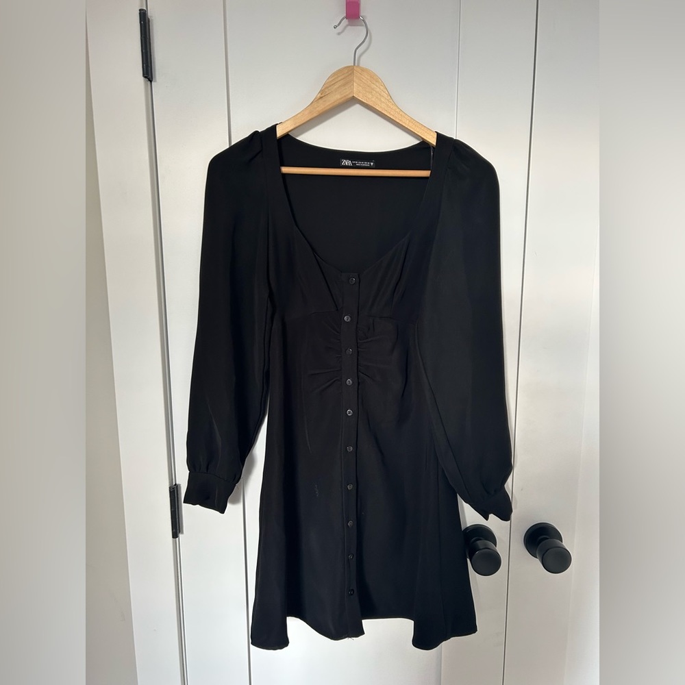 ZARA Button Front Mini Dress - Picture 1 of 3